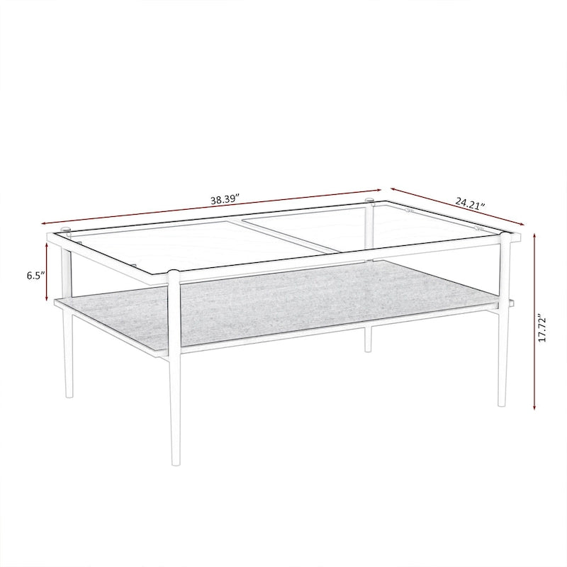Table en verre trempé avec couche MDF, Tables modernes pour salon, Verre gris