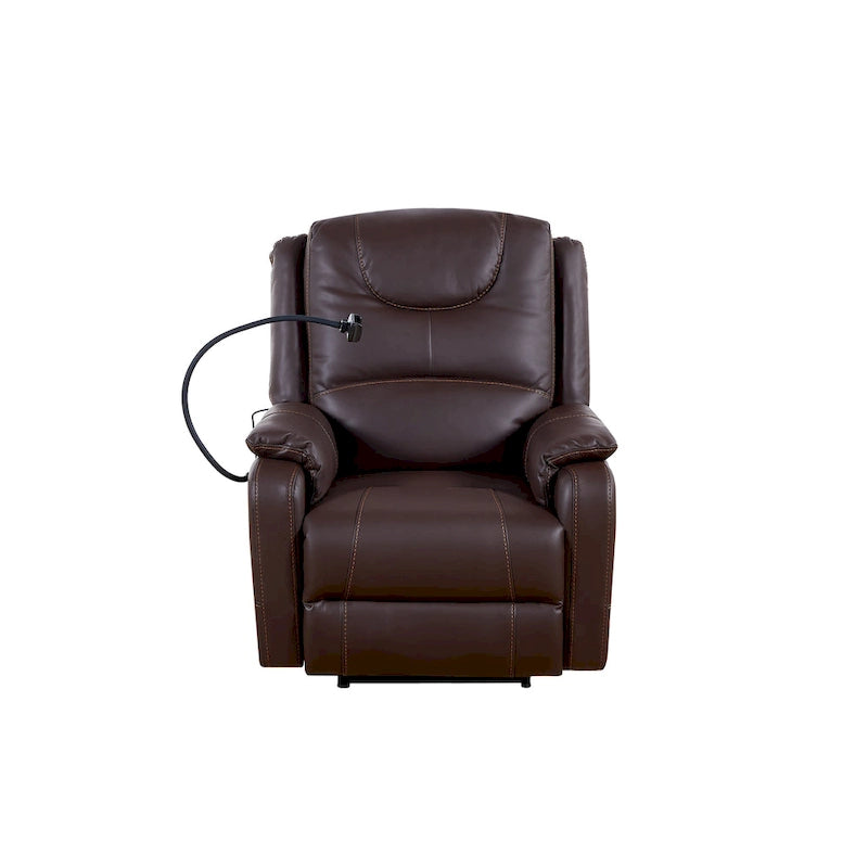 Fauteuil inclinable électrique zéro gravité en cuir reconstitué avec massage et chauffage