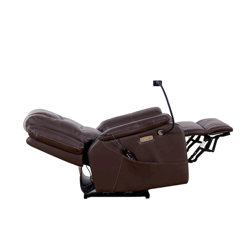 Fauteuil inclinable électrique zéro gravité en cuir reconstitué avec massage et chauffage