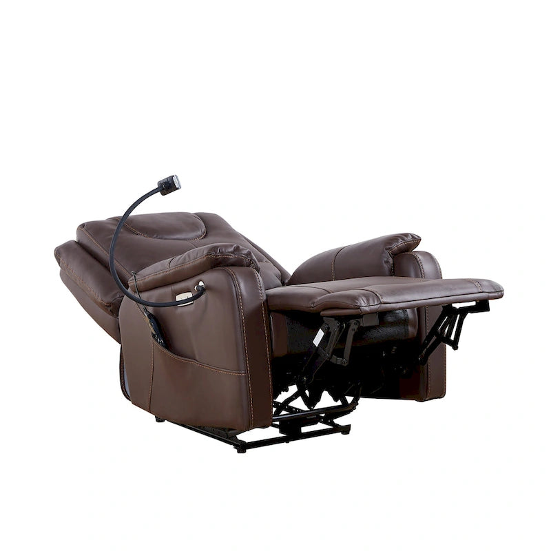 Fauteuil inclinable électrique zéro gravité en cuir reconstitué avec massage et chauffage