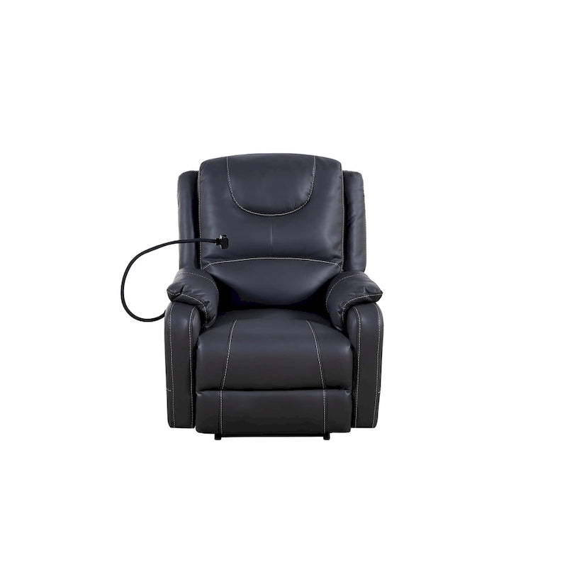 Fauteuil inclinable électrique zéro gravité en cuir reconstitué avec massage et chauffage