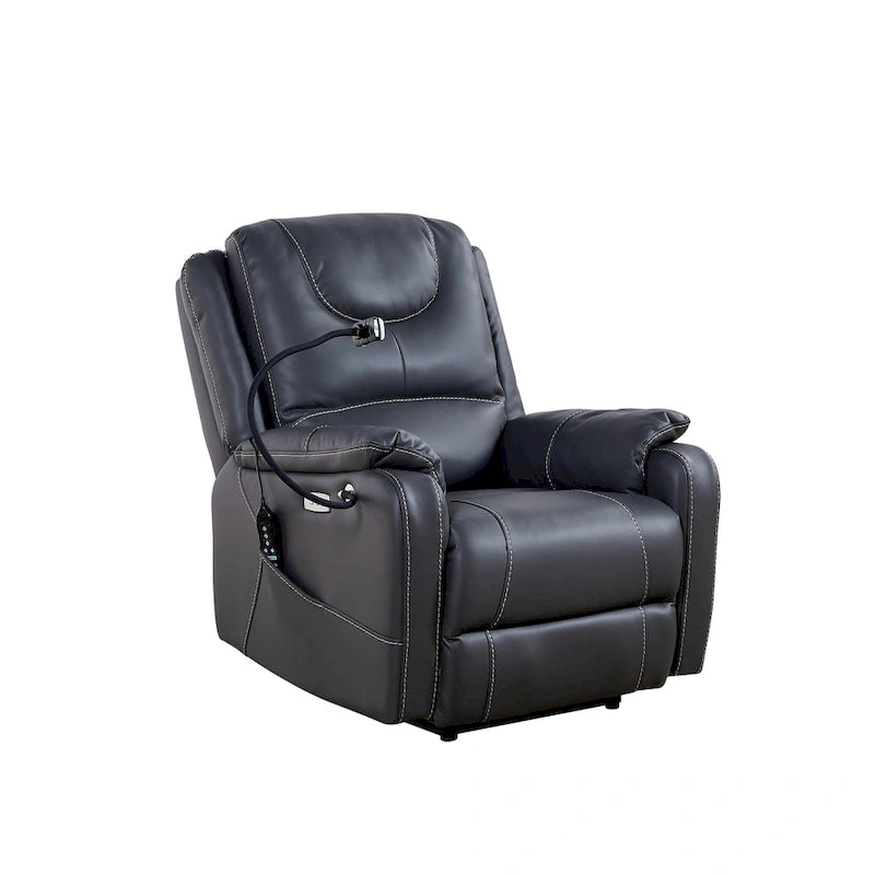 Fauteuil inclinable électrique zéro gravité en cuir reconstitué avec massage et chauffage
