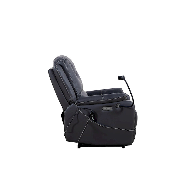 Fauteuil inclinable électrique zéro gravité en cuir reconstitué avec massage et chauffage