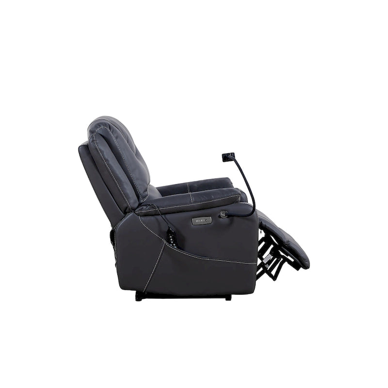 Fauteuil inclinable électrique zéro gravité en cuir reconstitué avec massage et chauffage