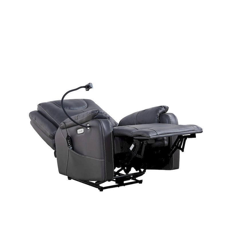 Fauteuil inclinable électrique zéro gravité en cuir reconstitué avec massage et chauffage