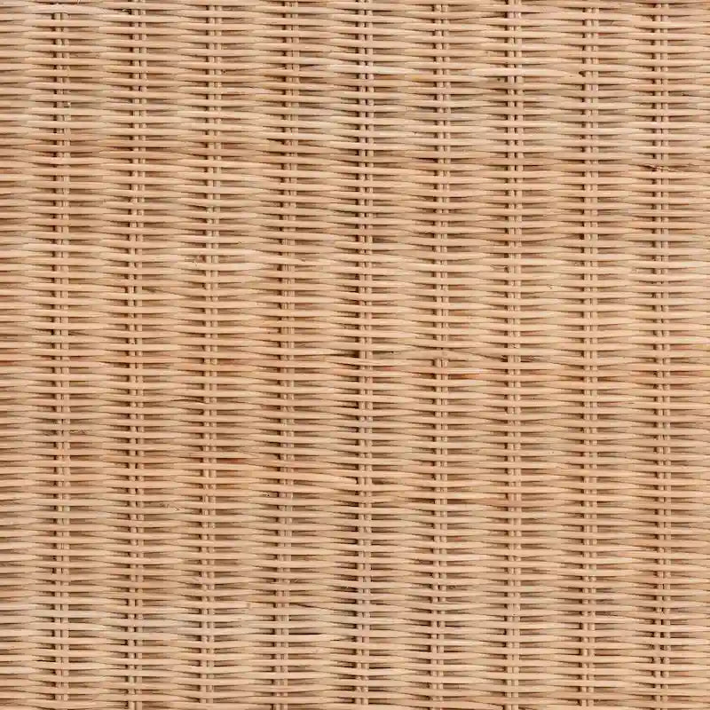 Table d'appoint tressée en rotin naturel avec étagère – Table bohème avec détails en boucles, style côtier pour salon ou chambre à coucher