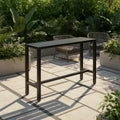 Table de bar d'extérieur en métal 48 po comptoir rectangulaire pour patio