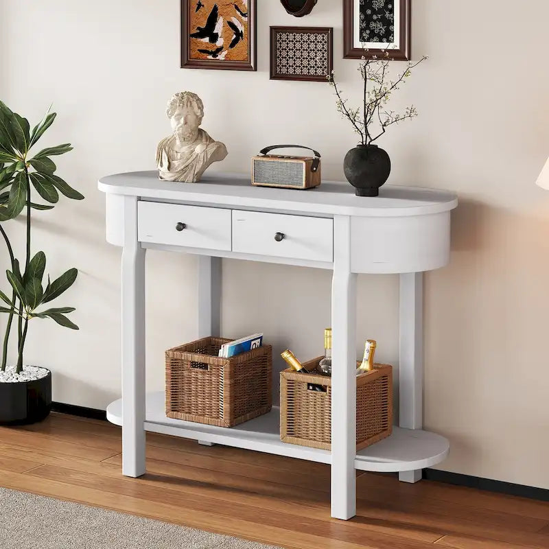 Console vintage, Table d'appoint brillante pour entrée et salon