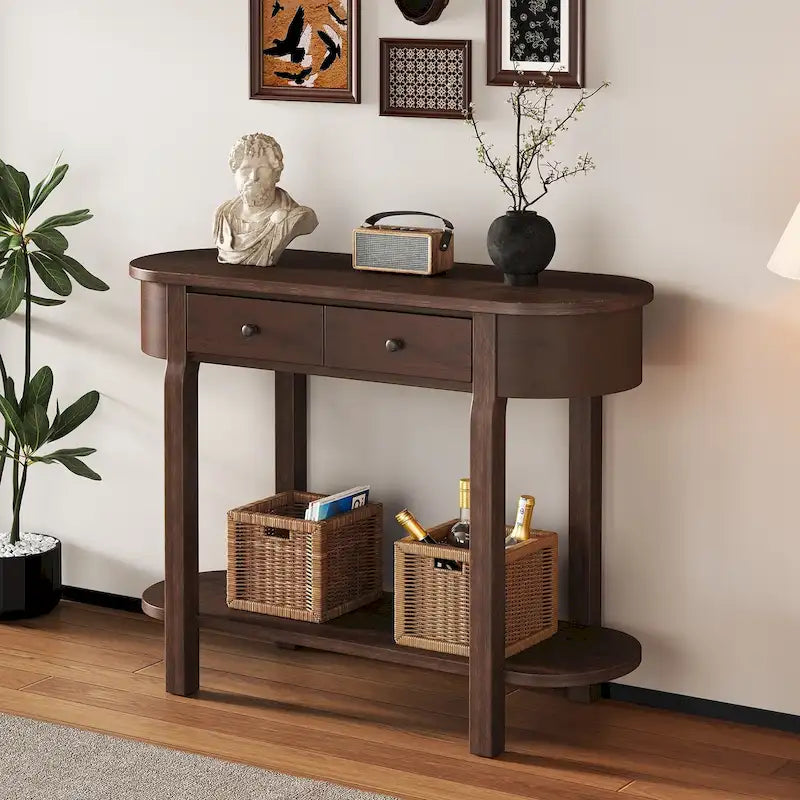 Console vintage, Table d'appoint brillante pour entrée et salon
