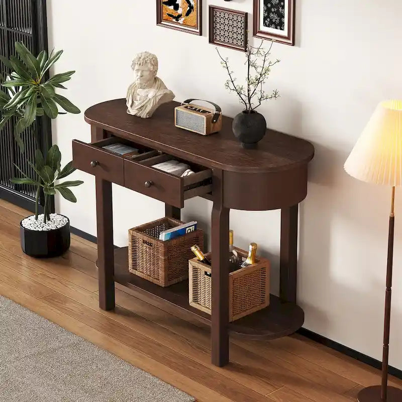 Console vintage, Table d'appoint brillante pour entrée et salon