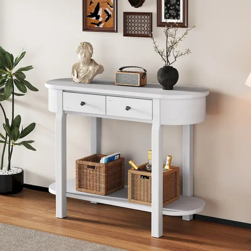 Console vintage, Table d'appoint brillante pour entrée et salon