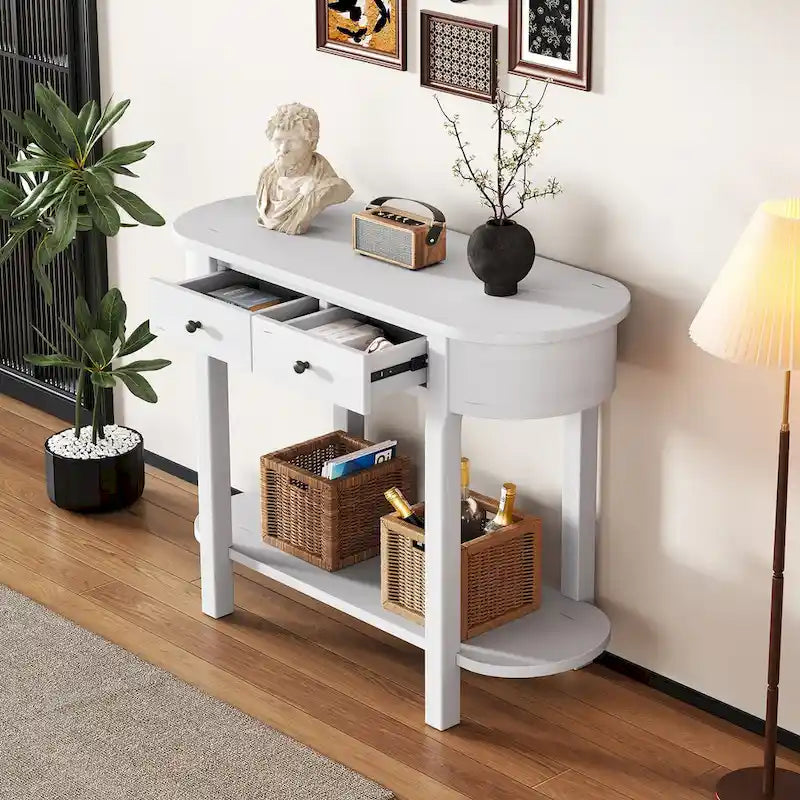 Console vintage, Table d'appoint brillante pour entrée et salon