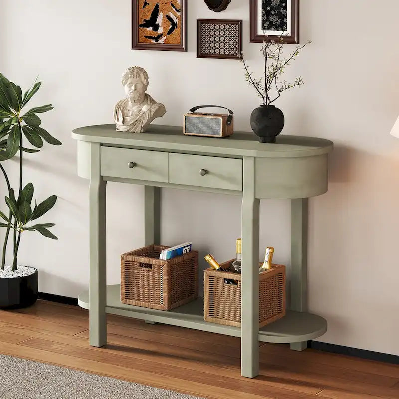 Console vintage, Table d'appoint brillante pour entrée et salon
