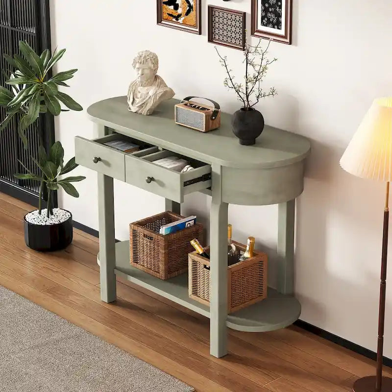 Console vintage, Table d'appoint brillante pour entrée et salon