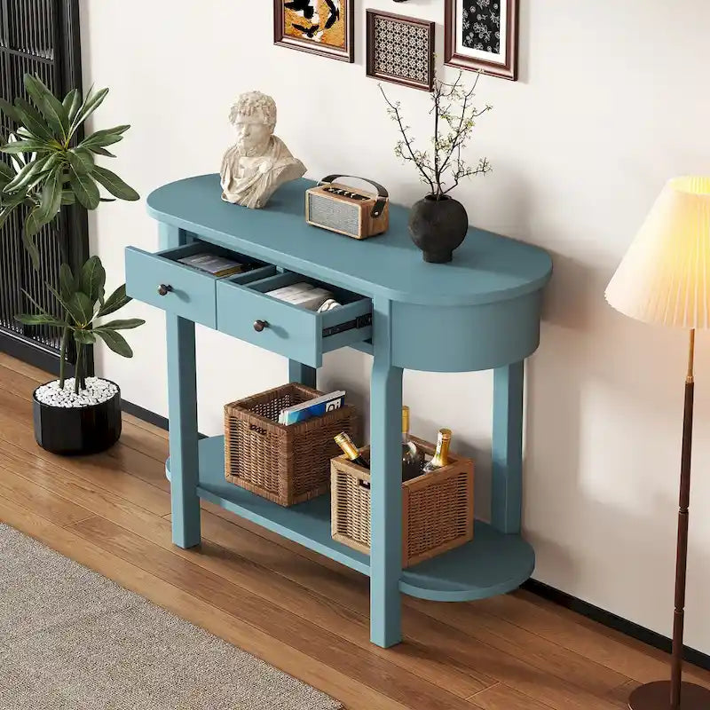 Console vintage, Table d'appoint brillante pour entrée et salon