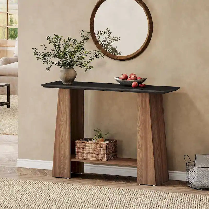 Table console/canapé moderne du milieu du siècle avec rangement pour entrée (47 po)