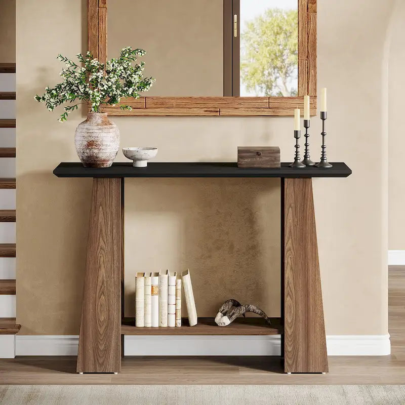Table console/canapé moderne du milieu du siècle avec rangement pour entrée (47 po)