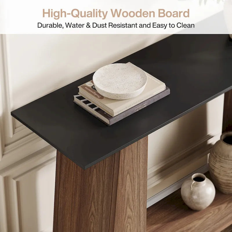 Table console/canapé moderne du milieu du siècle avec rangement pour entrée (47 po)