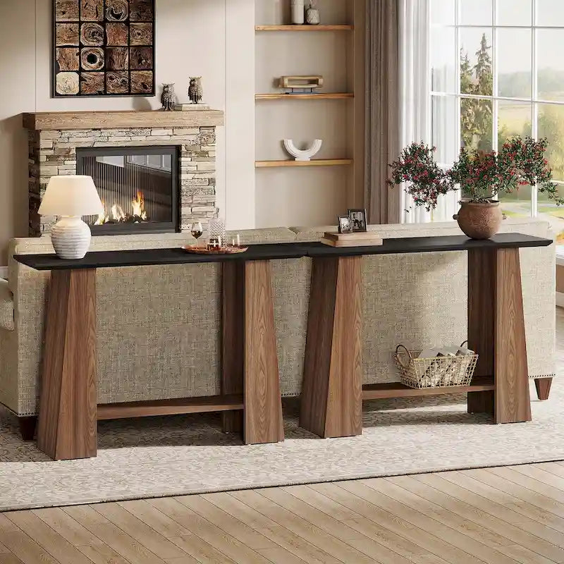 Table console/canapé moderne du milieu du siècle avec rangement pour entrée (47 po)
