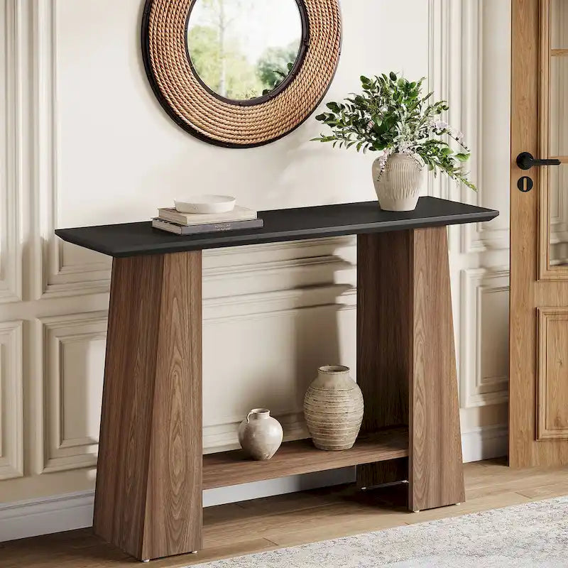 Table console/canapé moderne du milieu du siècle avec rangement pour entrée (47 po)