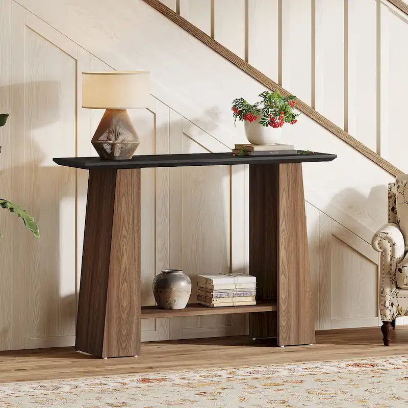 Table console/canapé moderne du milieu du siècle avec rangement pour entrée (47 po)