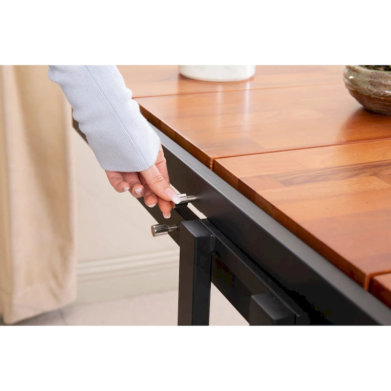 Table à manger convertible polyvalente au design industriel rustique pour les petits espaces