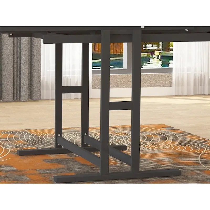 Table à manger convertible polyvalente au design industriel rustique pour les petits espaces
