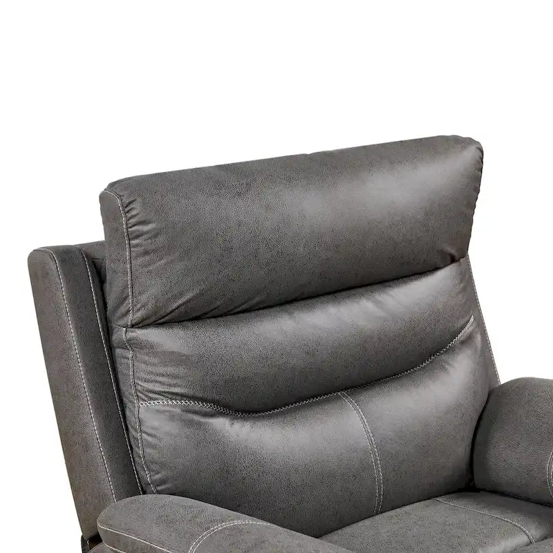 Fauteuil inclinable gris à deux moteurs avec pivotement à 240°, fonction à bascule, connectivité USB et appui-tête réglable