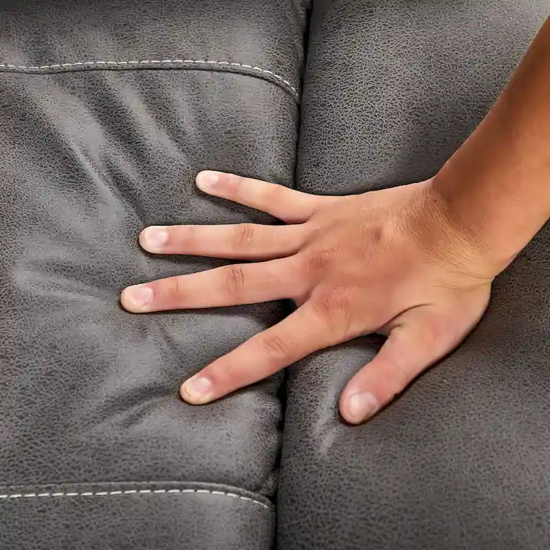 Fauteuil inclinable gris à deux moteurs avec pivotement à 240°, fonction à bascule, connectivité USB et appui-tête réglable