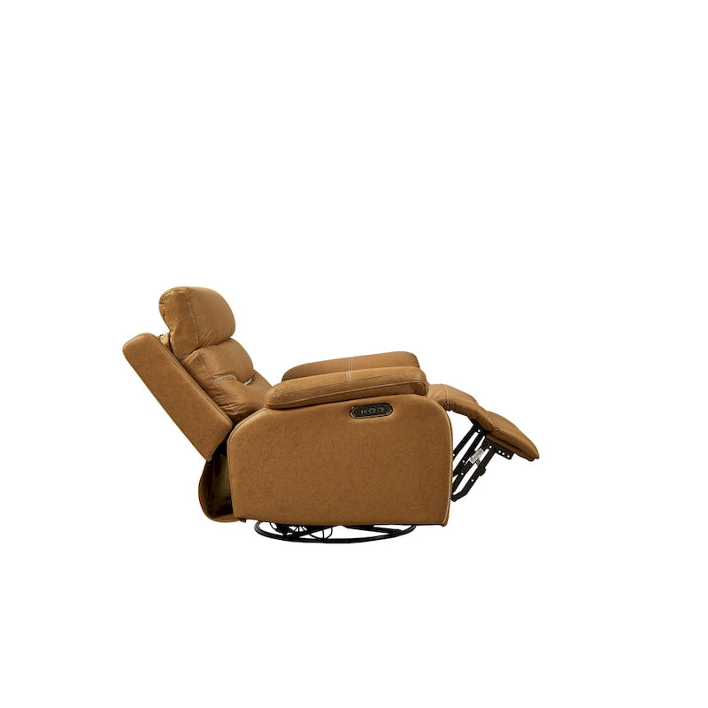 Fauteuil inclinable gris à deux moteurs avec pivotement à 240°, fonction à bascule, connectivité USB et appui-tête réglable