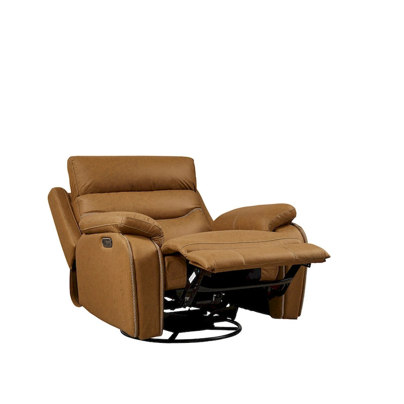 Fauteuil inclinable gris à deux moteurs avec pivotement à 240°, fonction à bascule, connectivité USB et appui-tête réglable