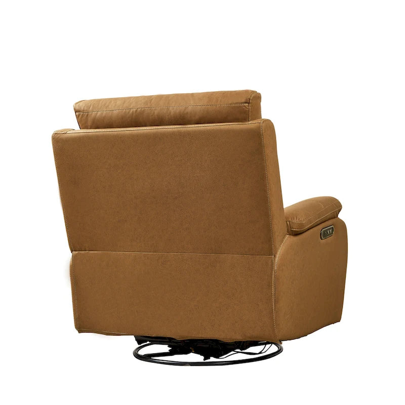 Fauteuil inclinable gris à deux moteurs avec pivotement à 240°, fonction à bascule, connectivité USB et appui-tête réglable