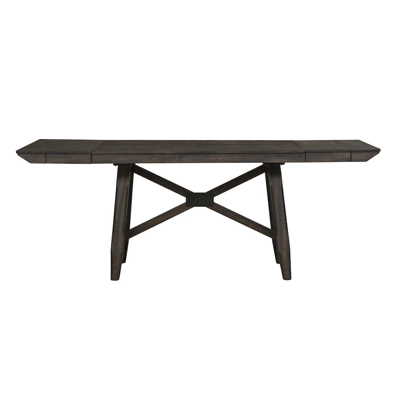 Ensemble table et tréteaux Châtaigne Foncée Double Pont