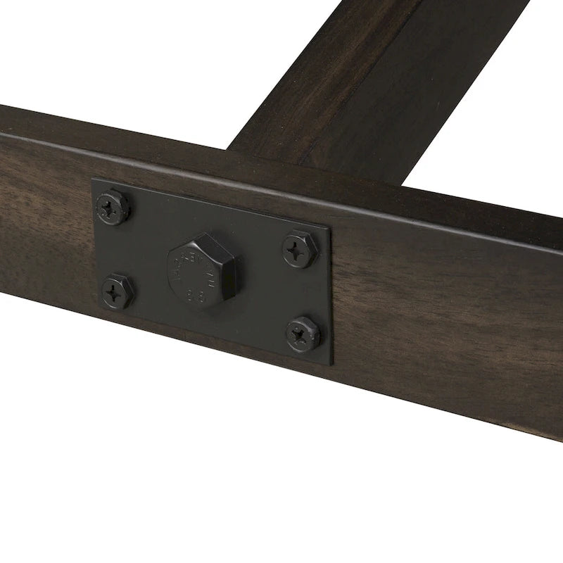 Ensemble table et tréteaux Châtaigne Foncée Double Pont
