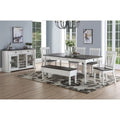 Table de salle à manger bicolore style rustique de 80 pouces - blanc doux et chêne foncé