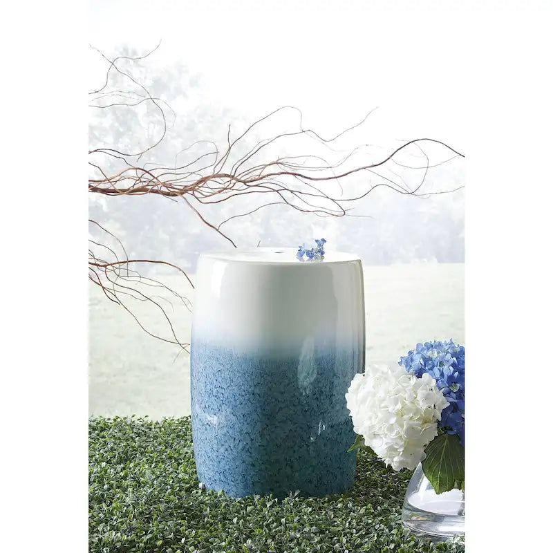 Signature Design by Ashley Ikegrove White/Blue Stool - 13W x 13D x 18H