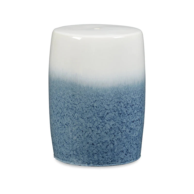 Tabouret blanc/bleu - 13L x 13P x 18H