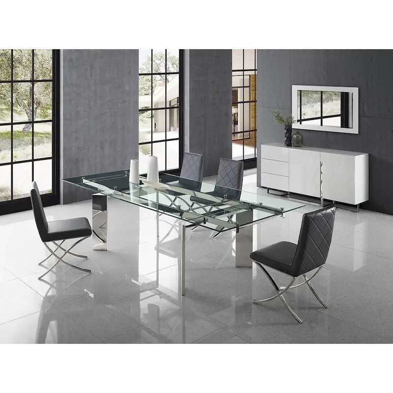 Table à manger extensible en verre