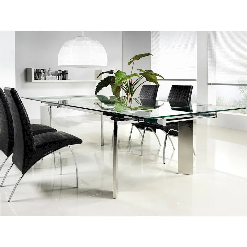 Table à manger extensible en verre