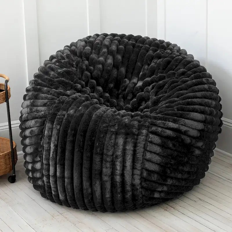 Grand pouf de 5 pieds en fausse fourrure avec housse amovible pour adultes