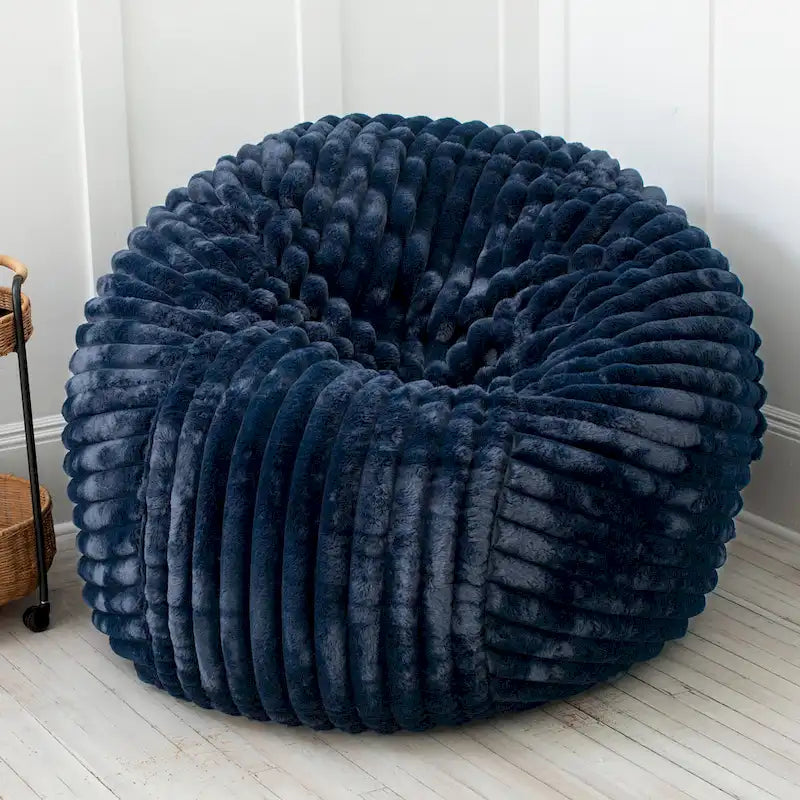 Grand pouf de 5 pieds en fausse fourrure avec housse amovible pour adultes
