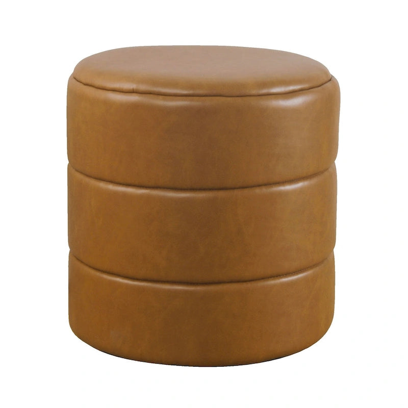 Pouf rond capitonné