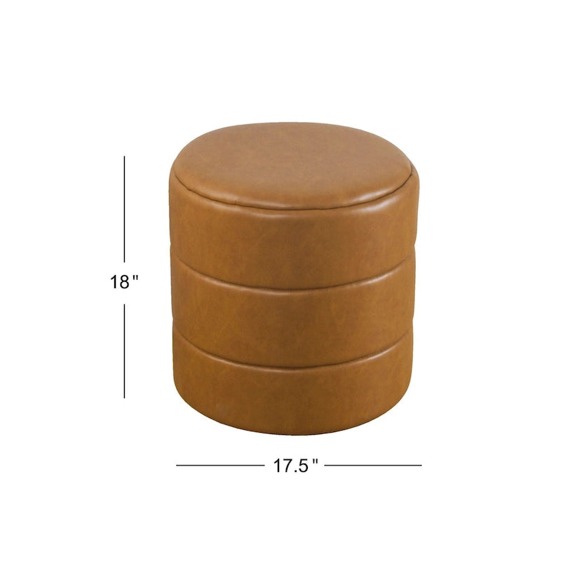 Pouf rond capitonné