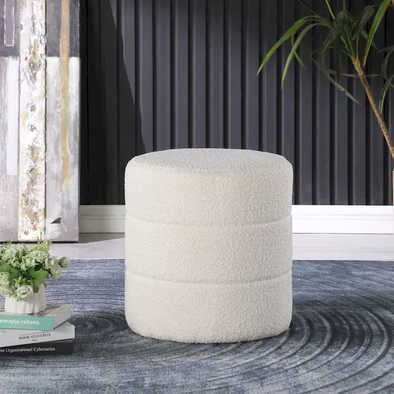 Pouf rond capitonné
