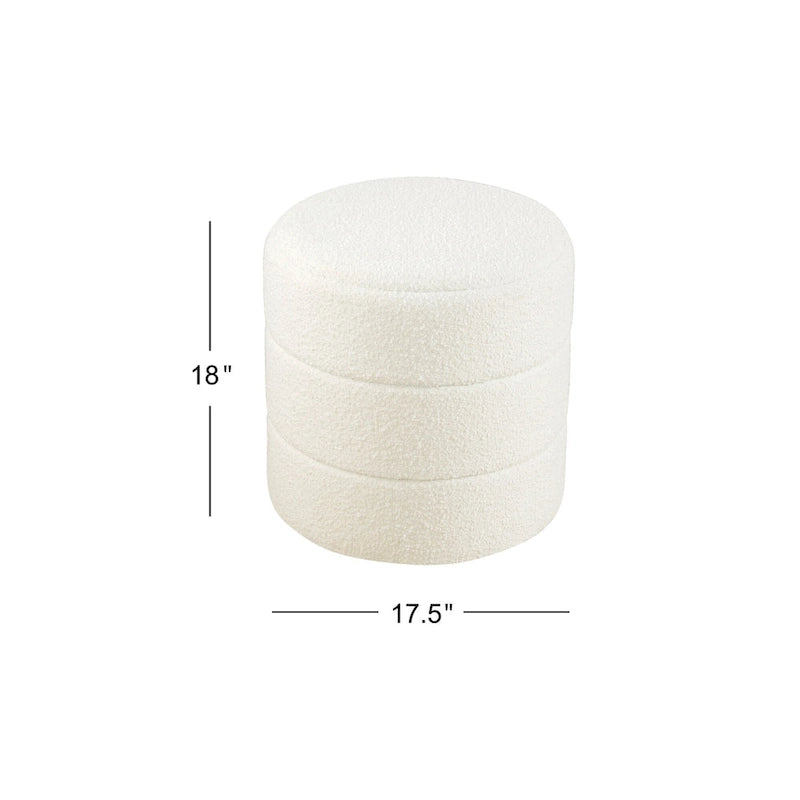 Pouf rond capitonné