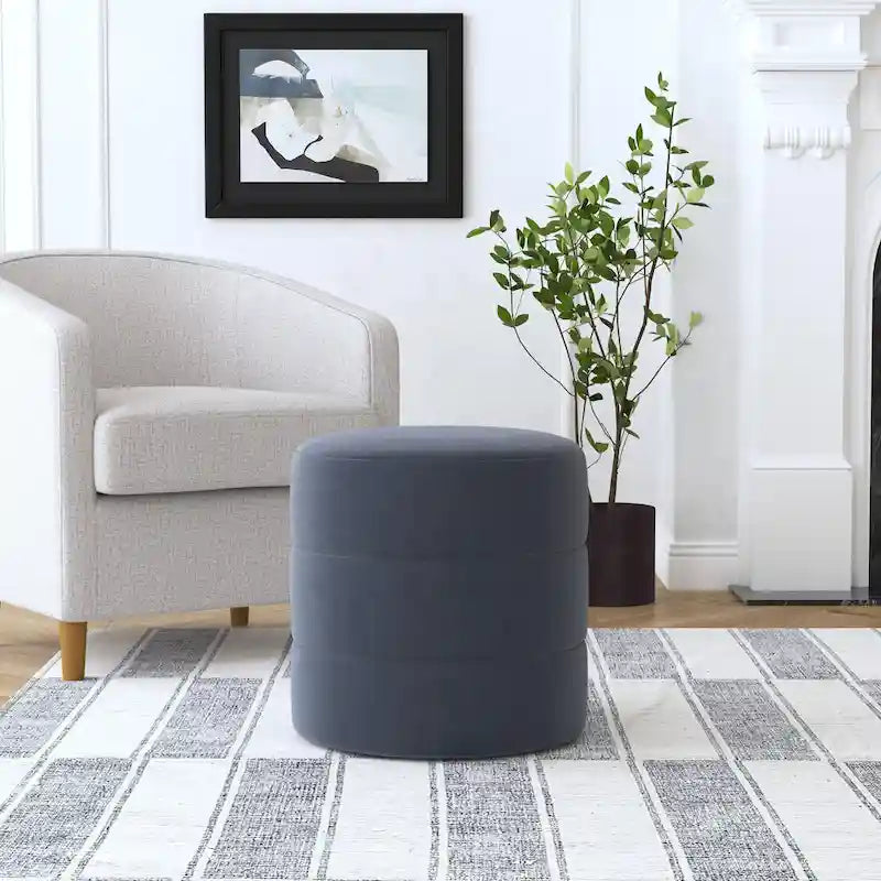 Pouf rond capitonné