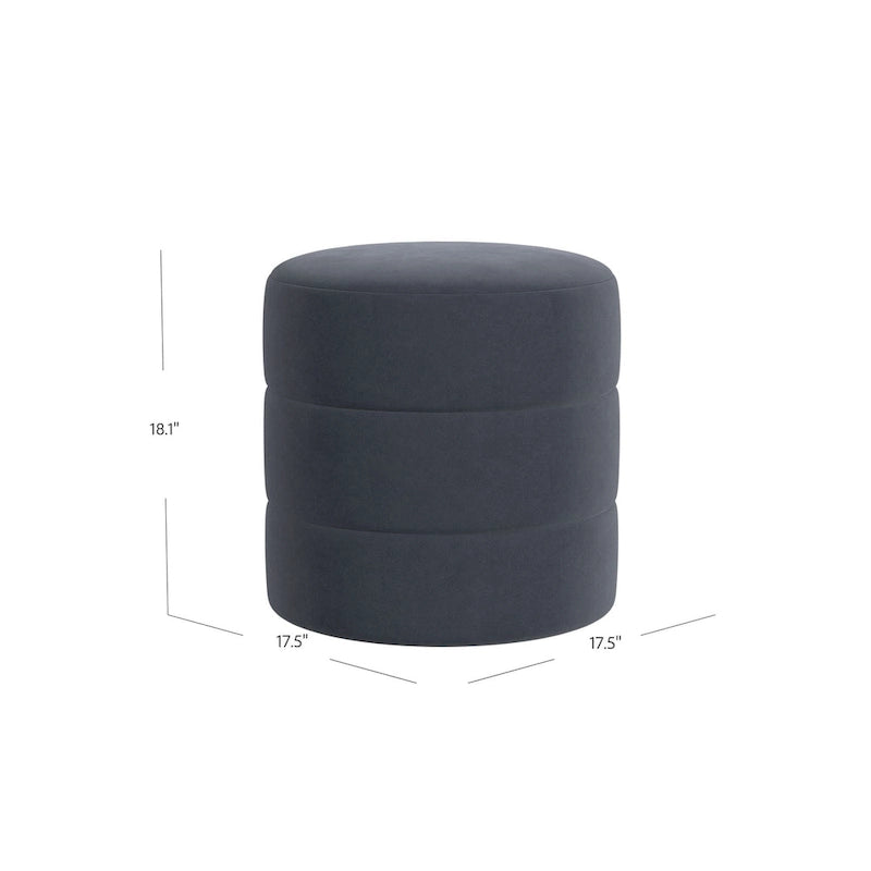 Pouf rond capitonné