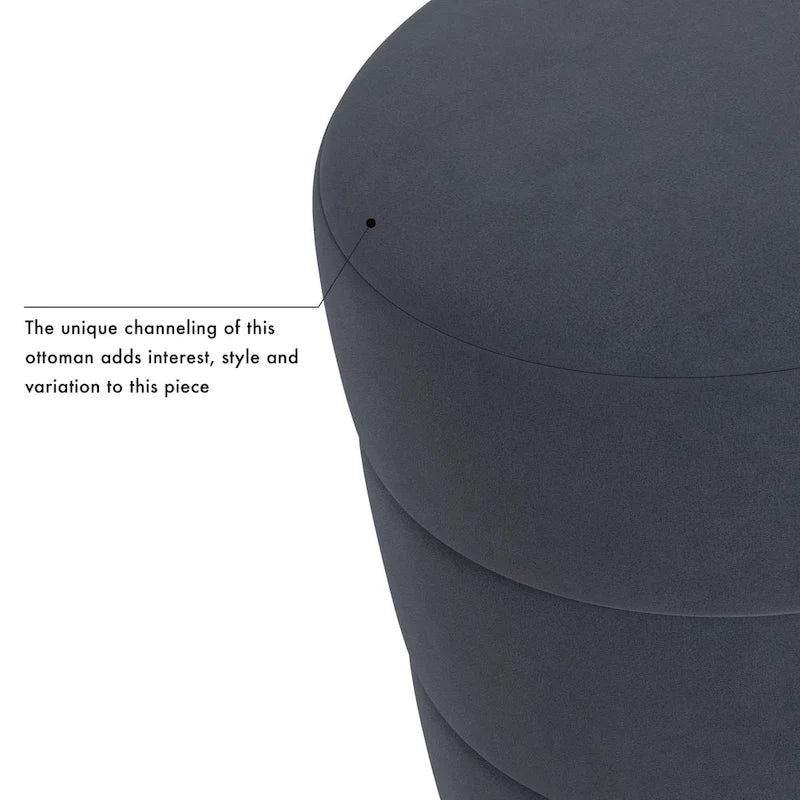 Pouf rond capitonné