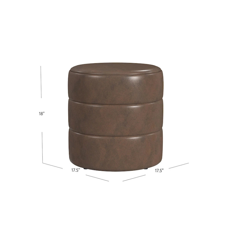 Pouf rond capitonné