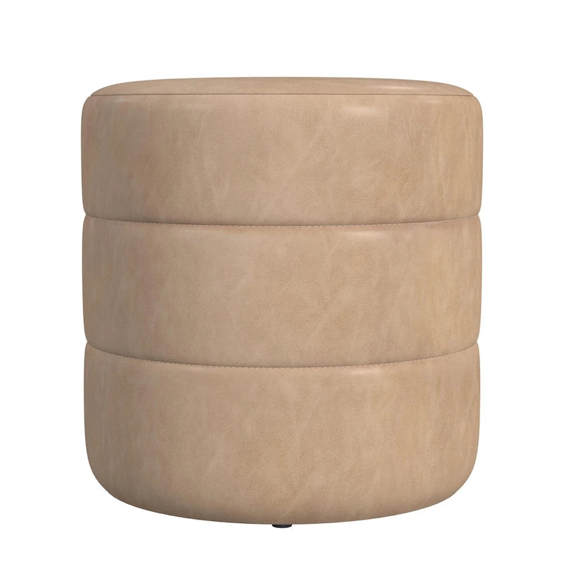Pouf rond capitonné